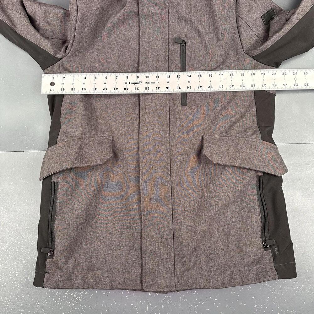Tumi Jacket Mens Medium Gray Black Tech Fleece Long Parka Hooded Gorpcore - Picture 5 of 8